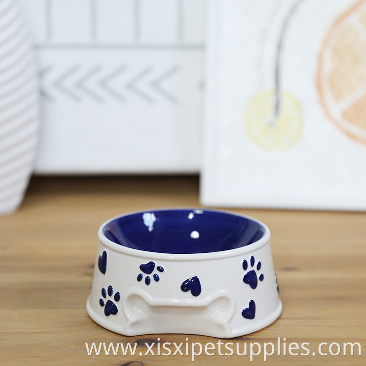 Wholesale Custom Logo Ceramic Pet Cat Dog Bowls
